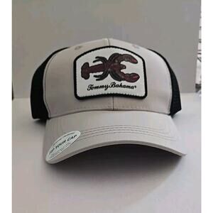 Tommy Bahama Hat Lobster Patch Trucker Tip Your Cap Mesh Tan/Black Snapback